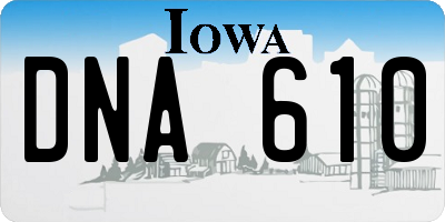 IA license plate DNA610