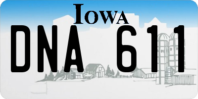 IA license plate DNA611