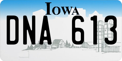 IA license plate DNA613