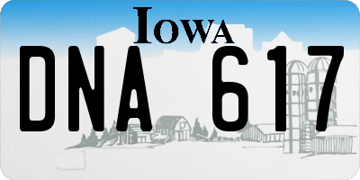 IA license plate DNA617