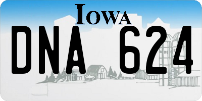 IA license plate DNA624