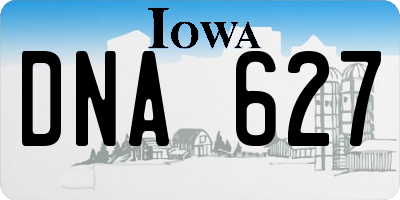 IA license plate DNA627