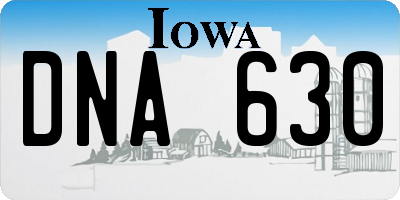 IA license plate DNA630