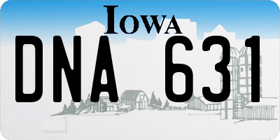 IA license plate DNA631