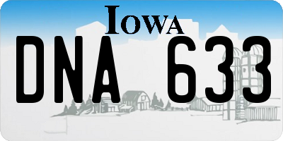 IA license plate DNA633