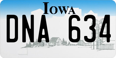 IA license plate DNA634