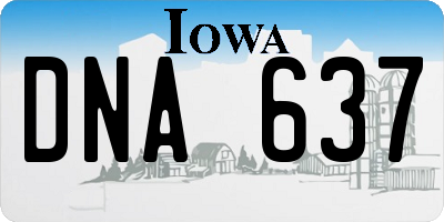 IA license plate DNA637