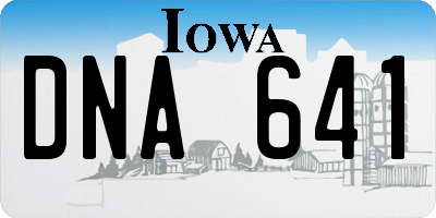 IA license plate DNA641