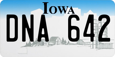 IA license plate DNA642