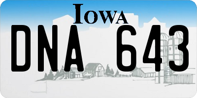 IA license plate DNA643