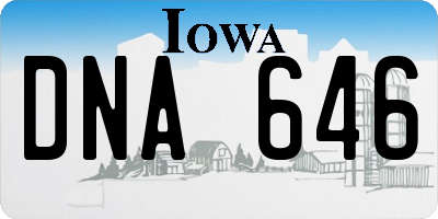 IA license plate DNA646