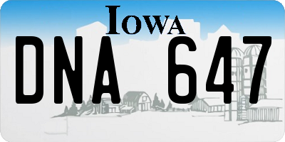 IA license plate DNA647