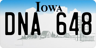 IA license plate DNA648