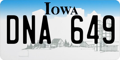 IA license plate DNA649