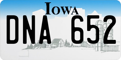 IA license plate DNA652
