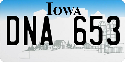 IA license plate DNA653