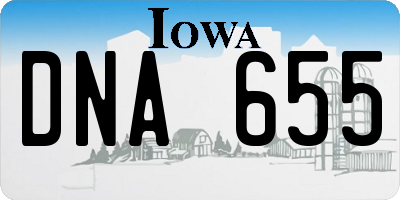 IA license plate DNA655