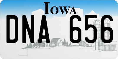 IA license plate DNA656