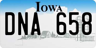 IA license plate DNA658