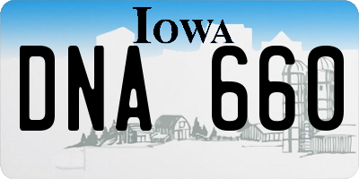 IA license plate DNA660