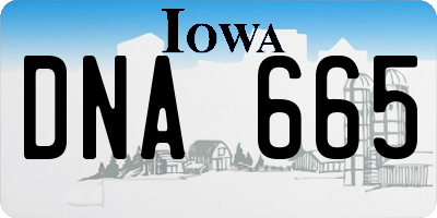 IA license plate DNA665
