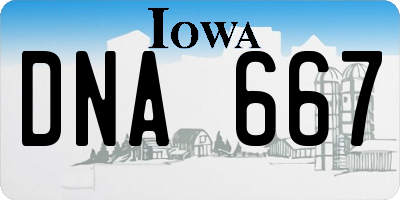 IA license plate DNA667