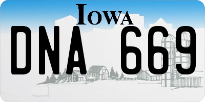 IA license plate DNA669