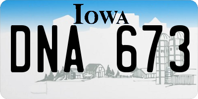 IA license plate DNA673