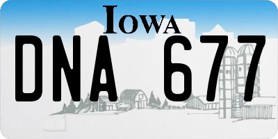 IA license plate DNA677