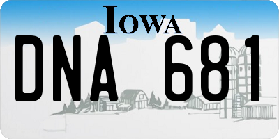 IA license plate DNA681