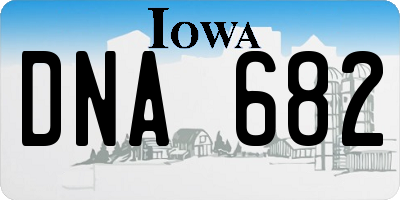 IA license plate DNA682