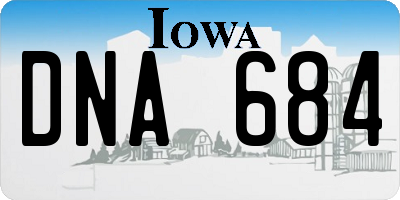 IA license plate DNA684