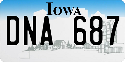 IA license plate DNA687