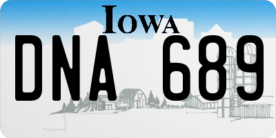 IA license plate DNA689