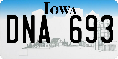 IA license plate DNA693