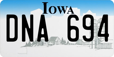 IA license plate DNA694