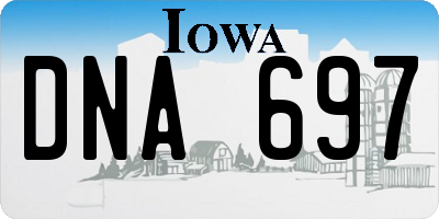 IA license plate DNA697