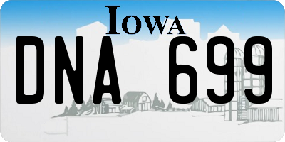 IA license plate DNA699