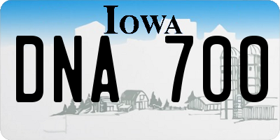 IA license plate DNA700