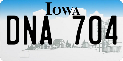 IA license plate DNA704