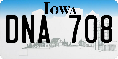IA license plate DNA708