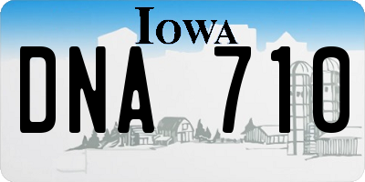 IA license plate DNA710