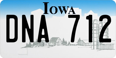 IA license plate DNA712