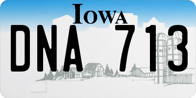 IA license plate DNA713