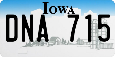 IA license plate DNA715