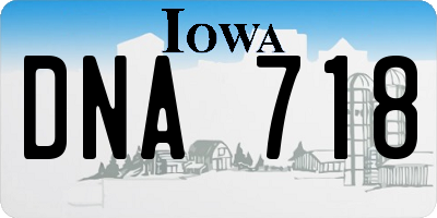 IA license plate DNA718