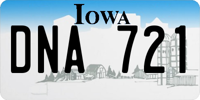 IA license plate DNA721