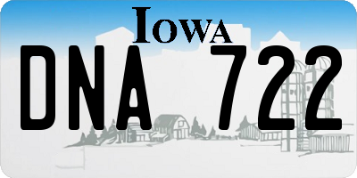 IA license plate DNA722