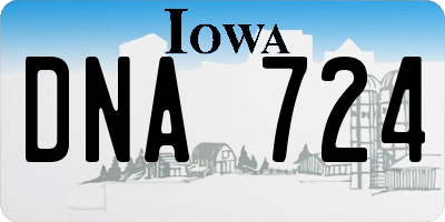 IA license plate DNA724