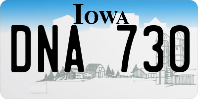 IA license plate DNA730